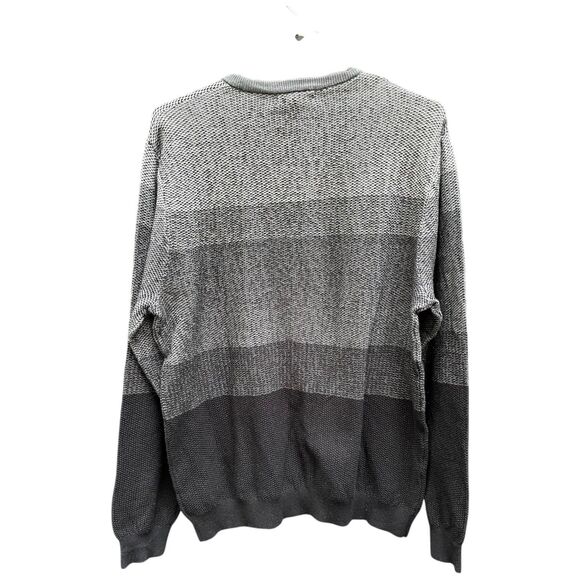 Calvin Klein Men’s Black Gray Striped Knit Pullover Sweater Sz L NWT 100% Cotton - Picture 14 of 15